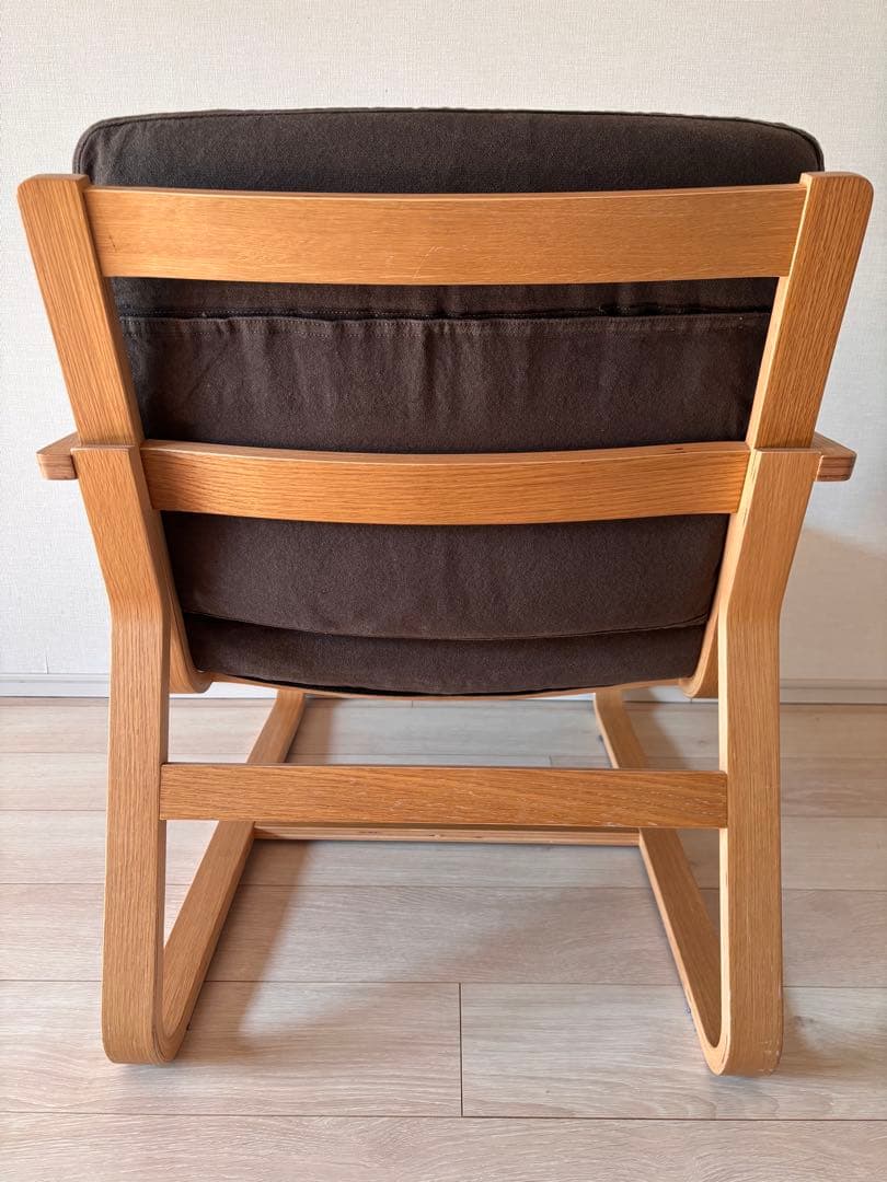 無印良品リビングでもダイニングでも使える　ソファチェア　オーク材　①