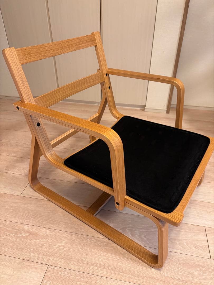 無印良品リビングでもダイニングでも使える　ソファチェア　オーク材　①