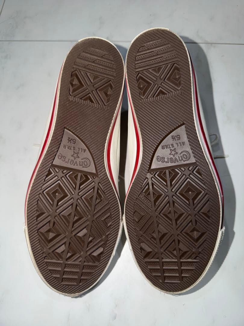 最終価格　ワンスター　レザー　コンバース　オールスター　レッド　24cm