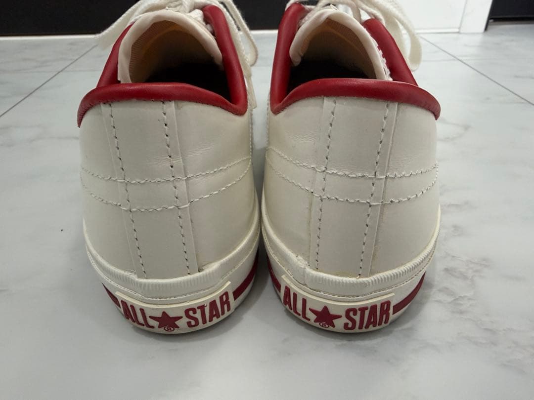 最終価格　ワンスター　レザー　コンバース　オールスター　レッド　24cm