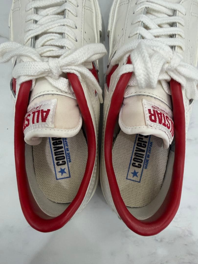 最終価格　ワンスター　レザー　コンバース　オールスター　レッド　24cm