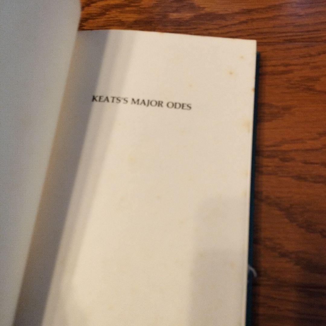 洋書 KEATS'S MAJOR ODES: Jack Wright Rhodes
