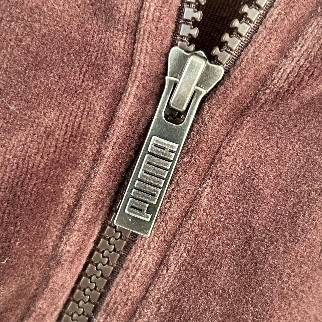 【人気カラー】PUMA セットアップ　ベロア　ロゴ刺繍　ブラウン　美品