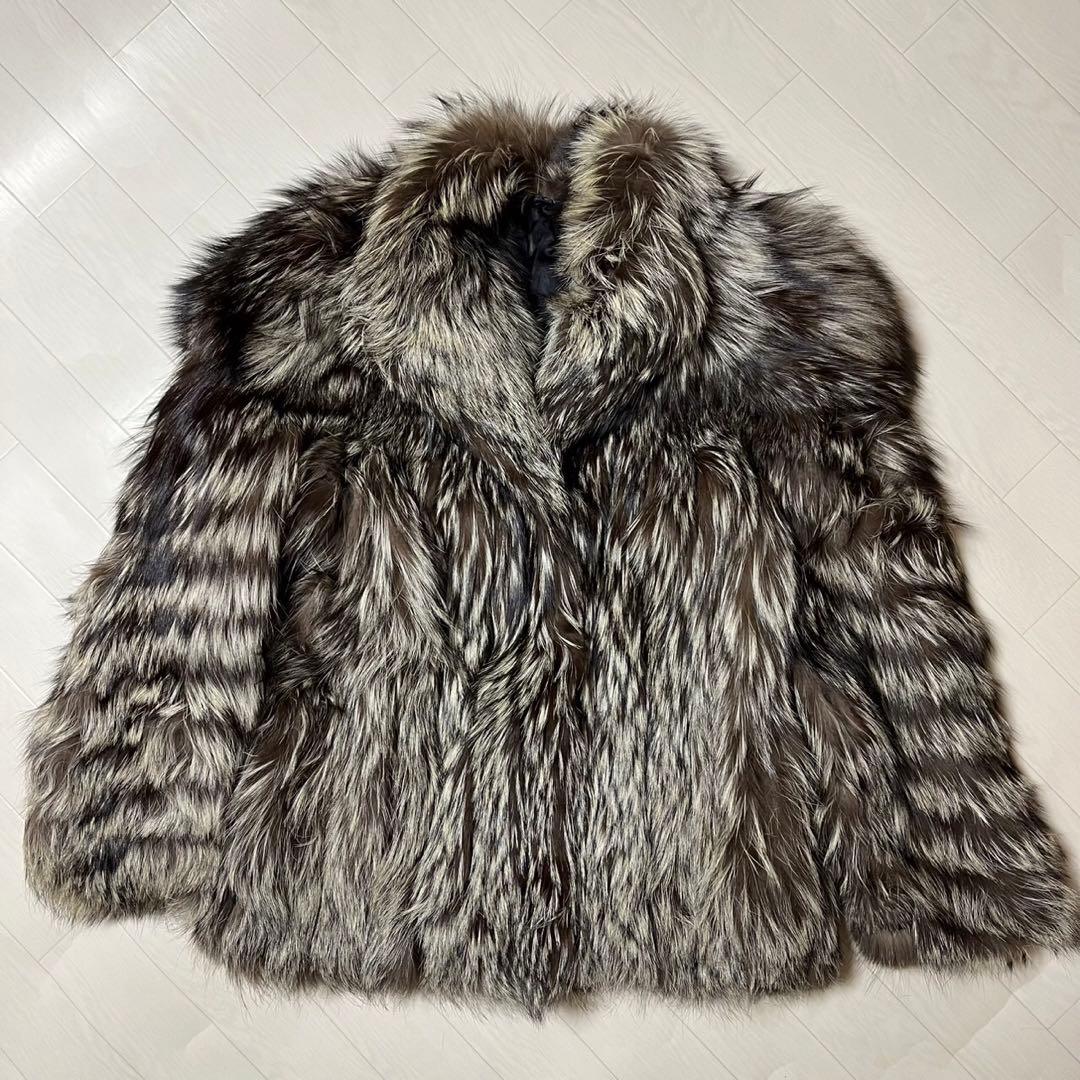 サガフォックス ロイヤル 毛皮 コート ジャケット 最高級 金サガ 着丈70cm
