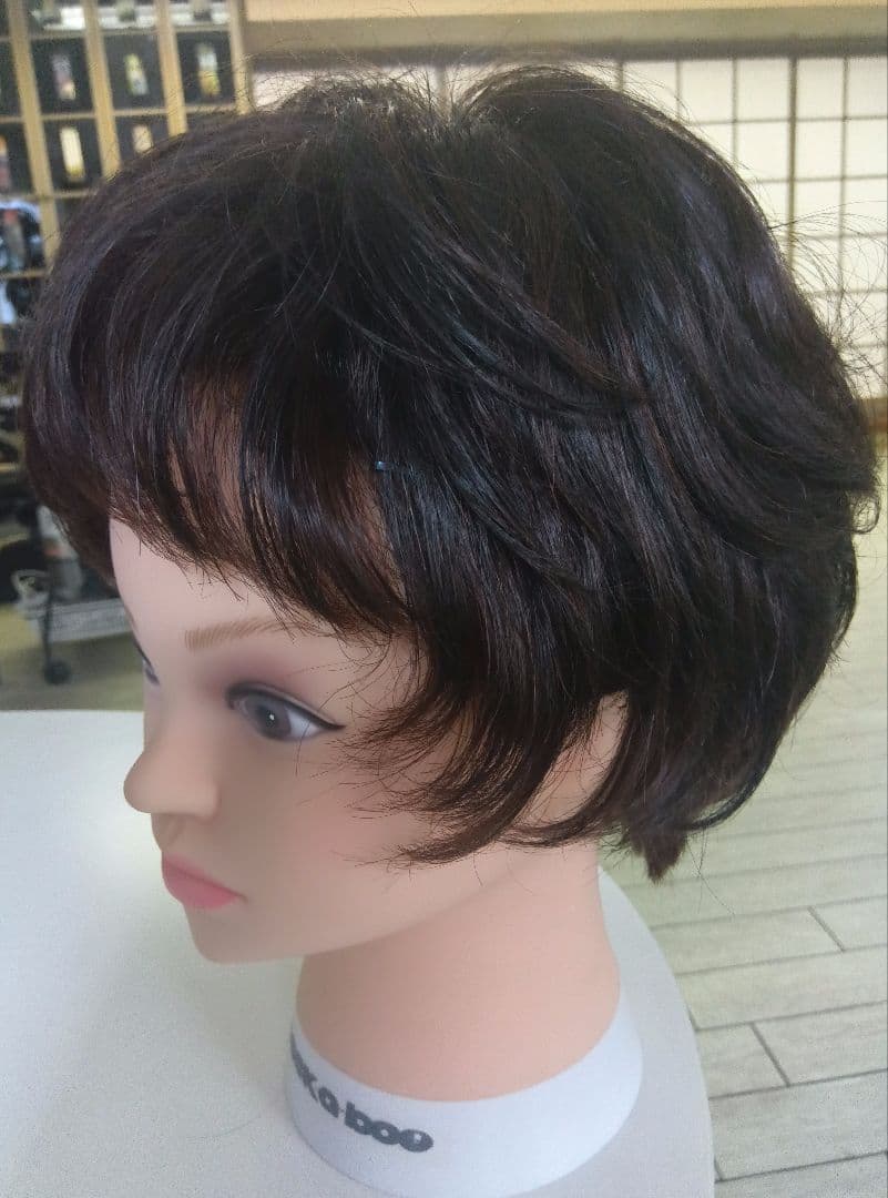 値下げ、ブラウン ショートウィッグ メッシュネット、ハーフ、Candy