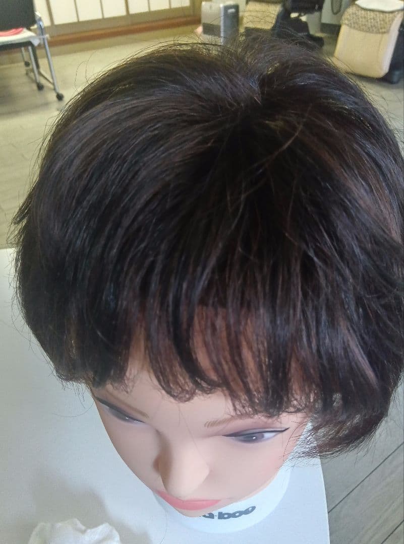 値下げ、ブラウン ショートウィッグ メッシュネット、ハーフ、Candy