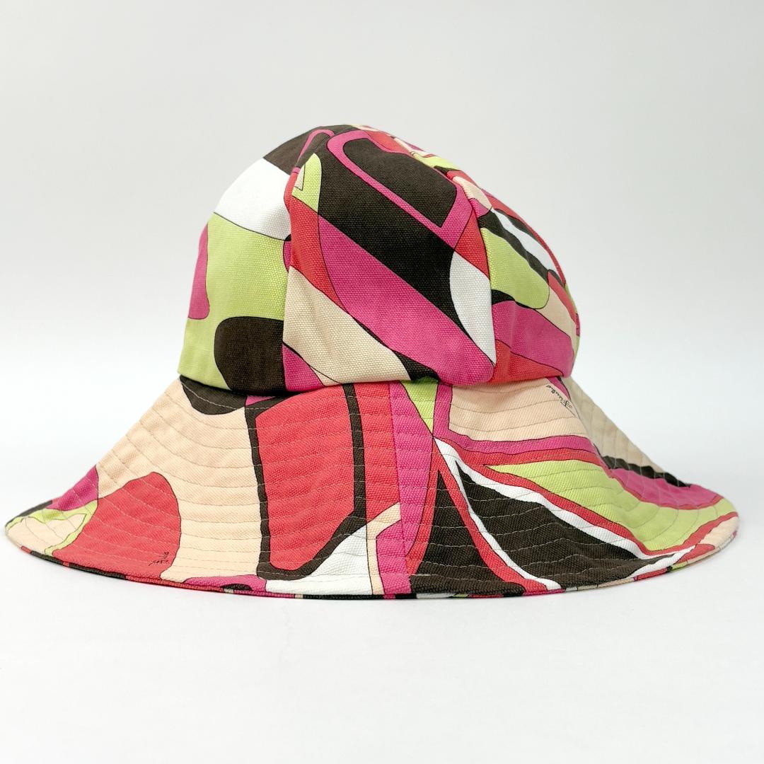 美品 EMILIO PUCCI 総柄 コットンキャンバス バケットハット 2