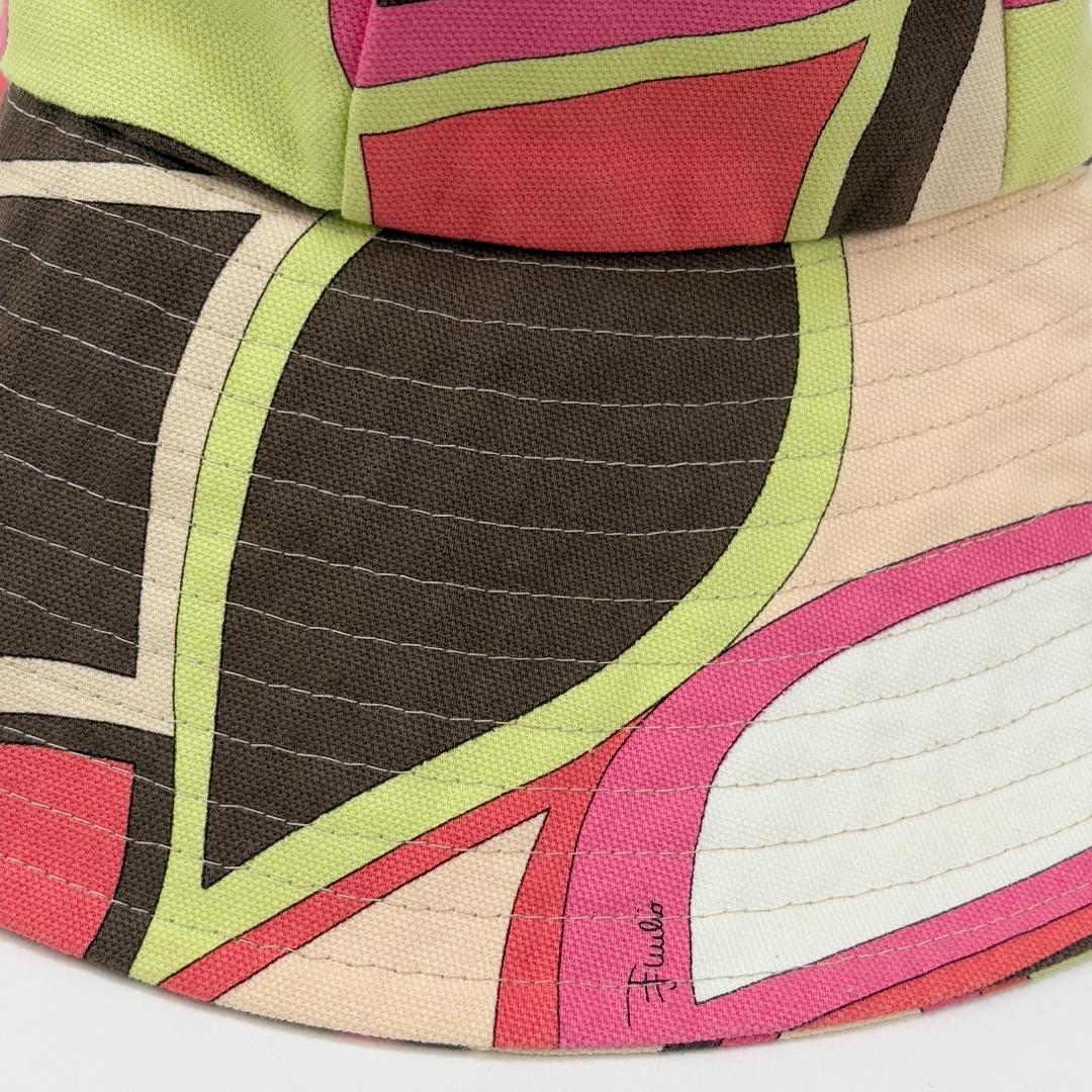 美品 EMILIO PUCCI 総柄 コットンキャンバス バケットハット 2
