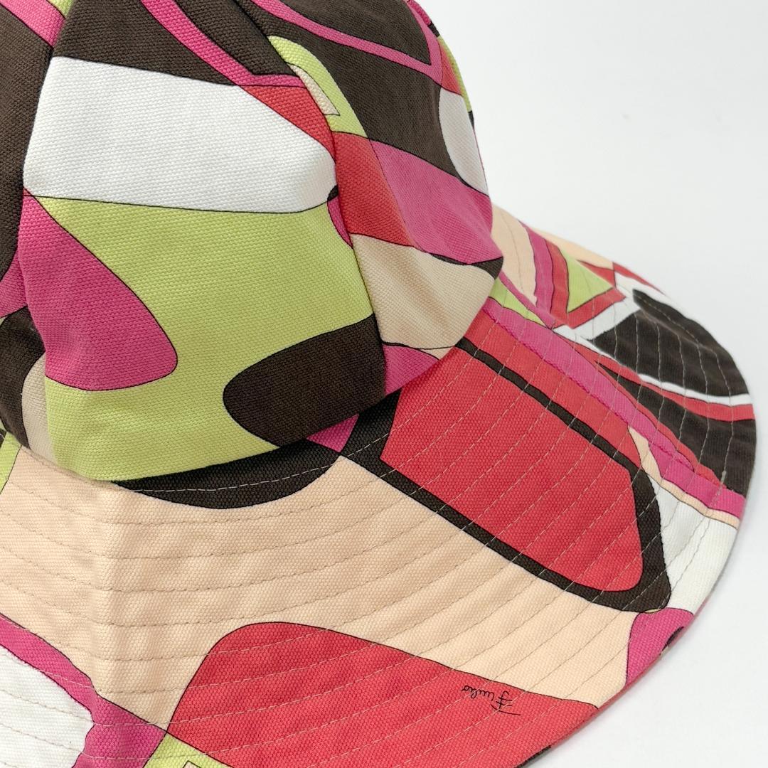 美品 EMILIO PUCCI 総柄 コットンキャンバス バケットハット 2