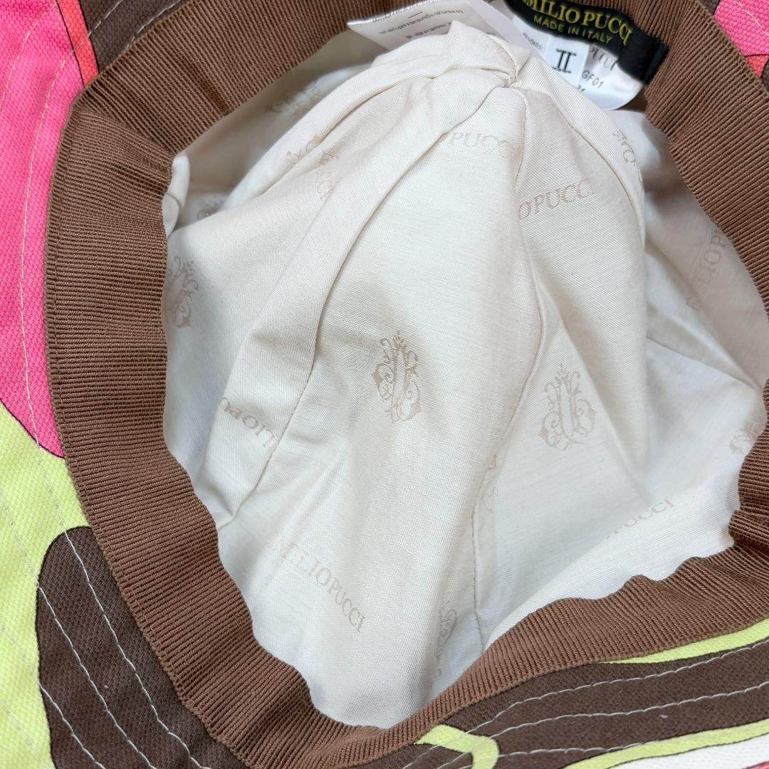 美品 EMILIO PUCCI 総柄 コットンキャンバス バケットハット 2