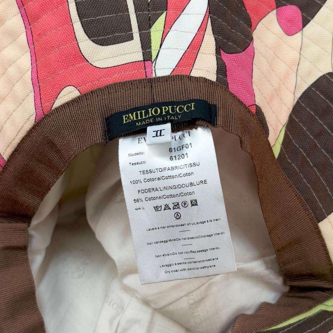 美品 EMILIO PUCCI 総柄 コットンキャンバス バケットハット 2