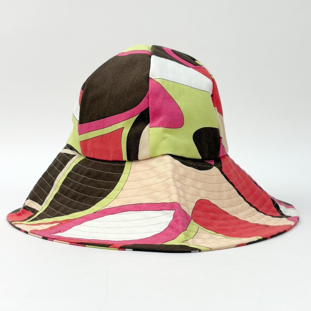 美品 EMILIO PUCCI 総柄 コットンキャンバス バケットハット 2