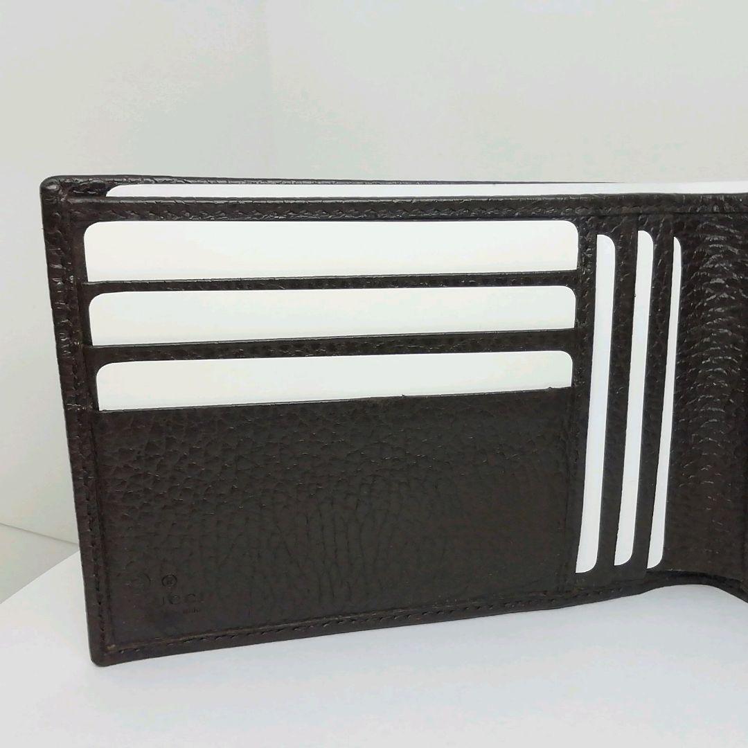 GUCCI　グッチ　GGキャンバス ブラウン　小銭入れ有り　折り畳みタイプ