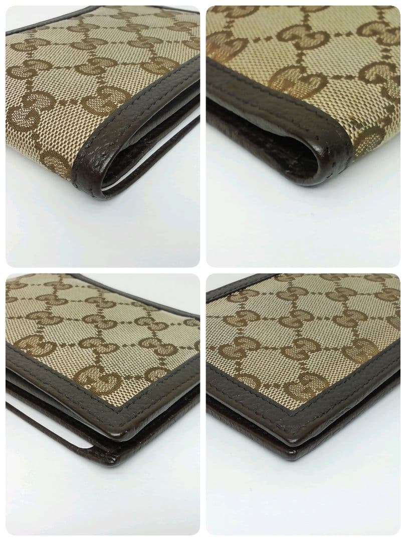 GUCCI　グッチ　GGキャンバス ブラウン　小銭入れ有り　折り畳みタイプ