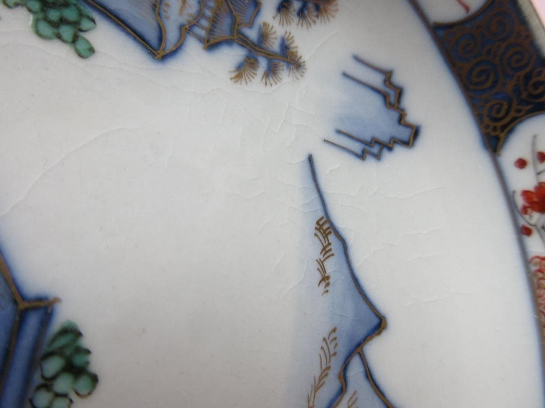 時代 角福 金彩 風景紋 小皿 18客 TN 101 70816