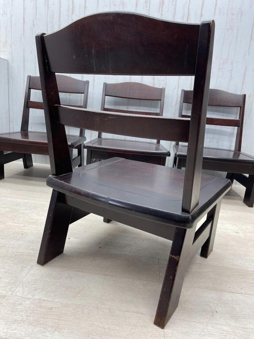 北海道民芸家具 ローチェア 樺材 4脚 まとめて ダイニングチェア 木製