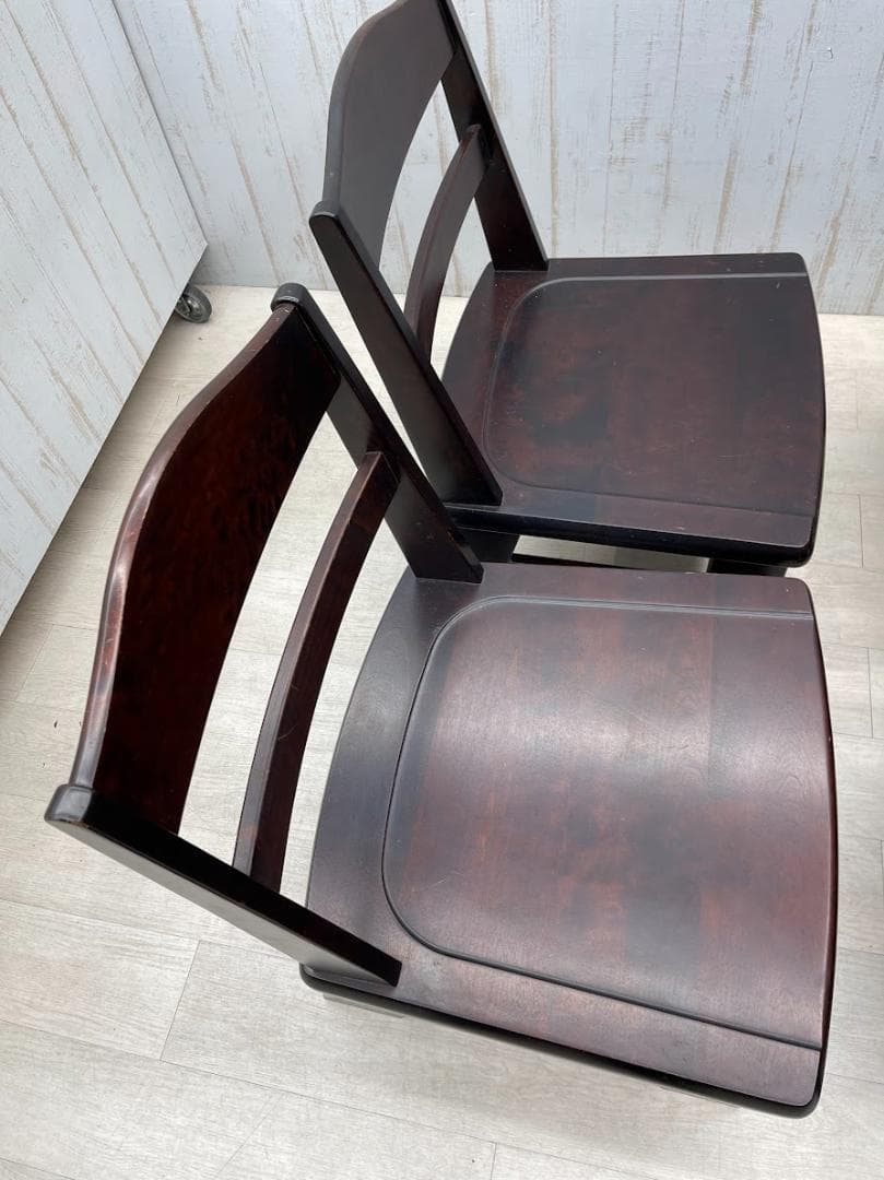 北海道民芸家具 ローチェア 樺材 4脚 まとめて ダイニングチェア 木製