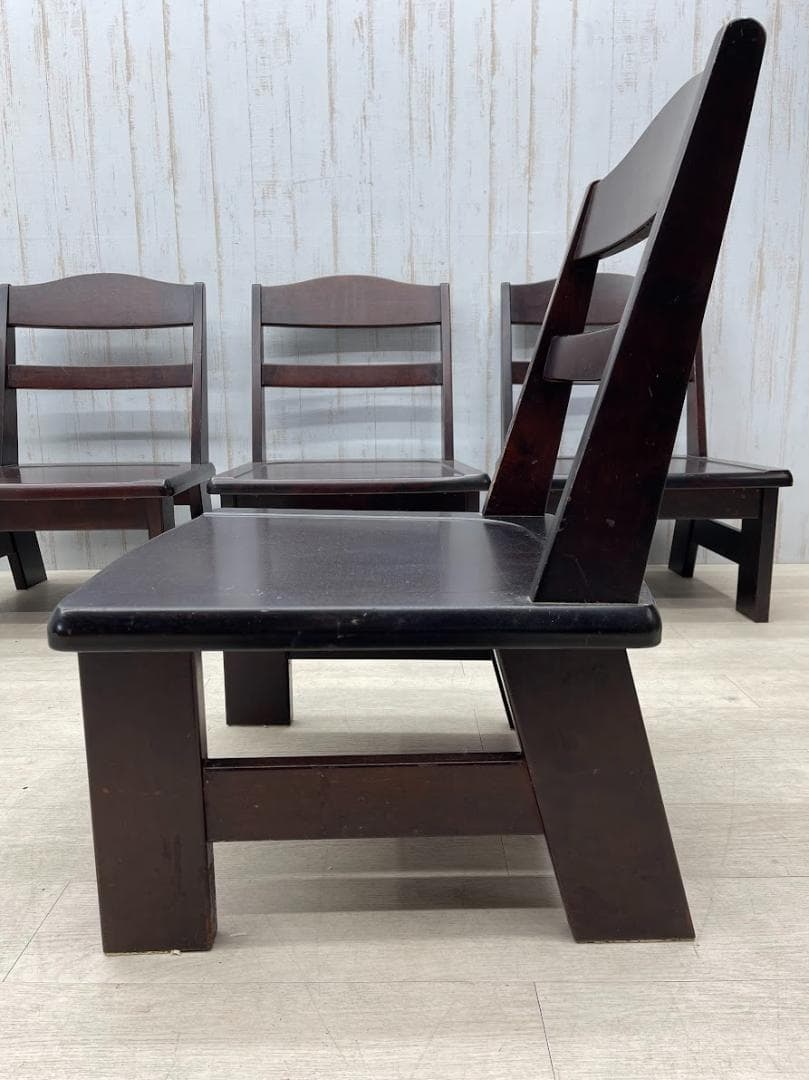 北海道民芸家具 ローチェア 樺材 4脚 まとめて ダイニングチェア 木製