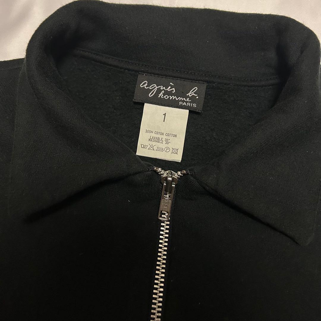 90s agnes b. ジップアップスウェットブルゾン カバーオール