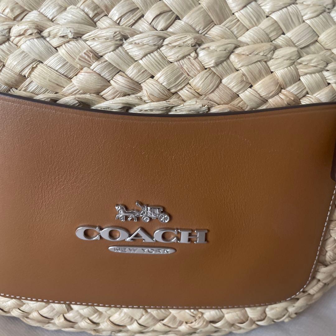 COACH かごバッグ ベージュ　ラージストロートートバック