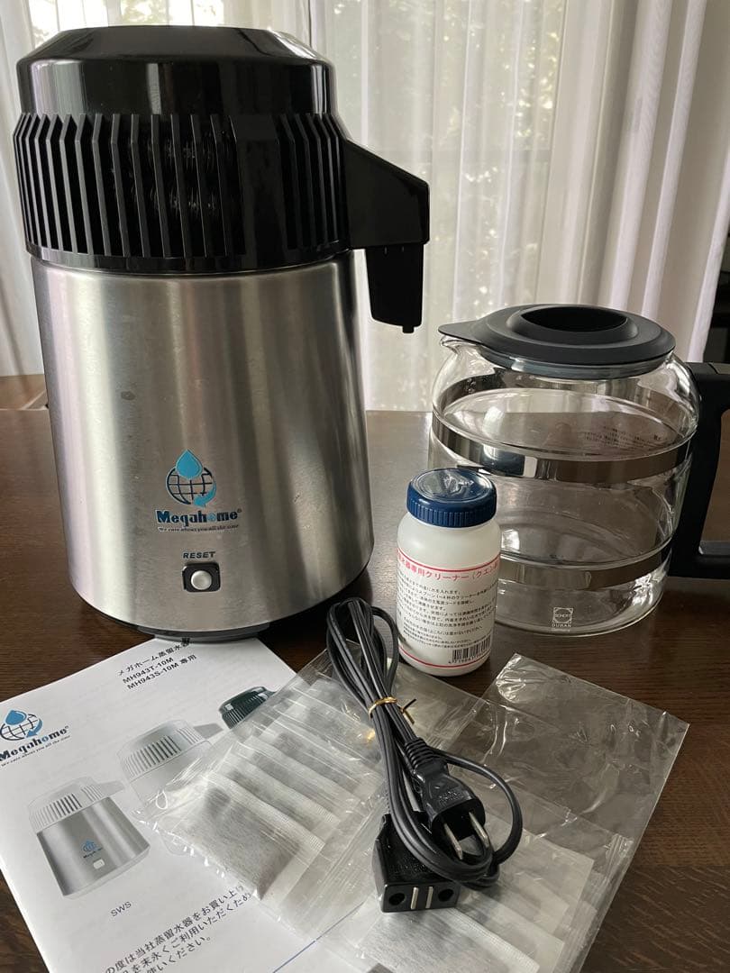 蒸留水器 メガホーム社製ステンレスボディMH943SBS 純水メーカー 4L