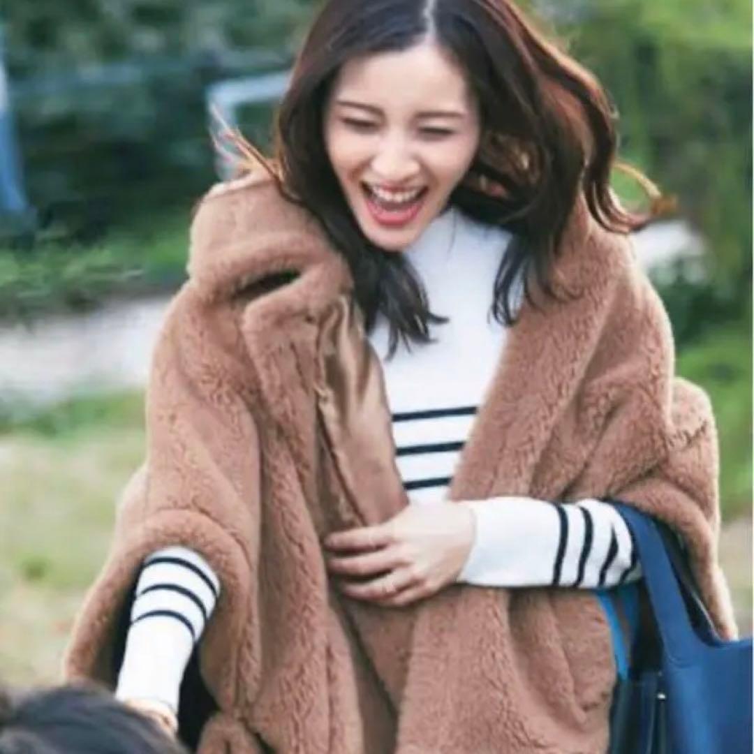 MaxMara マックスマーラ　テディ　ケープコート キャメル　フリー　ミトン付