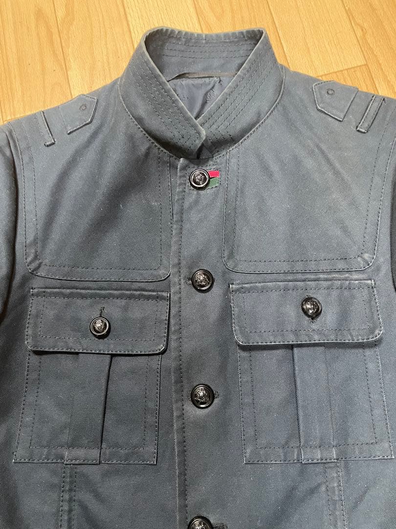 グッチ　ネイビー　ミリタリージャケット　サイズ46