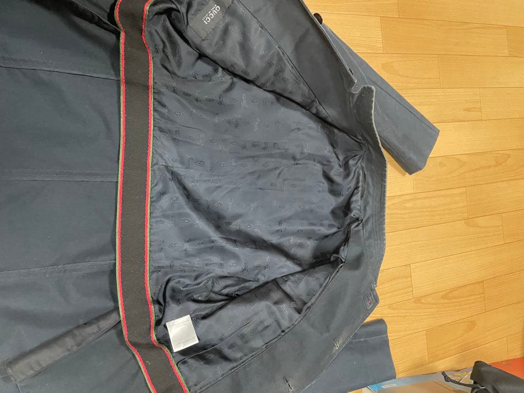 グッチ　ネイビー　ミリタリージャケット　サイズ46