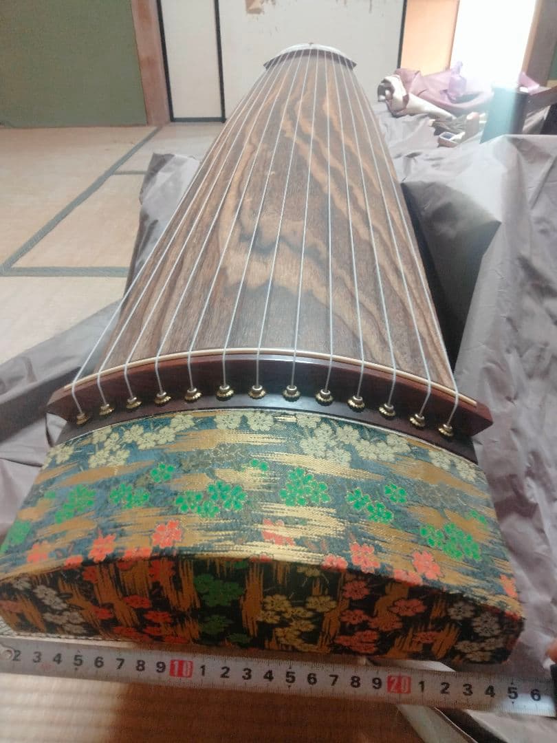 箏 琴 13弦 弦楽器 伝統楽器 お琴 レトロ 詳細不明 琴台 琴枕 琴爪