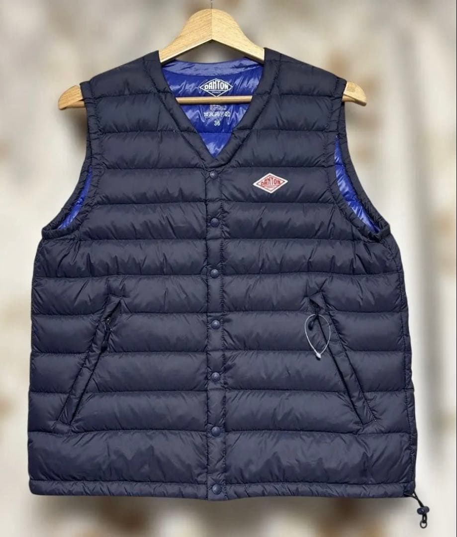 未使用 DANTON ネイビー ダウンベスト 36