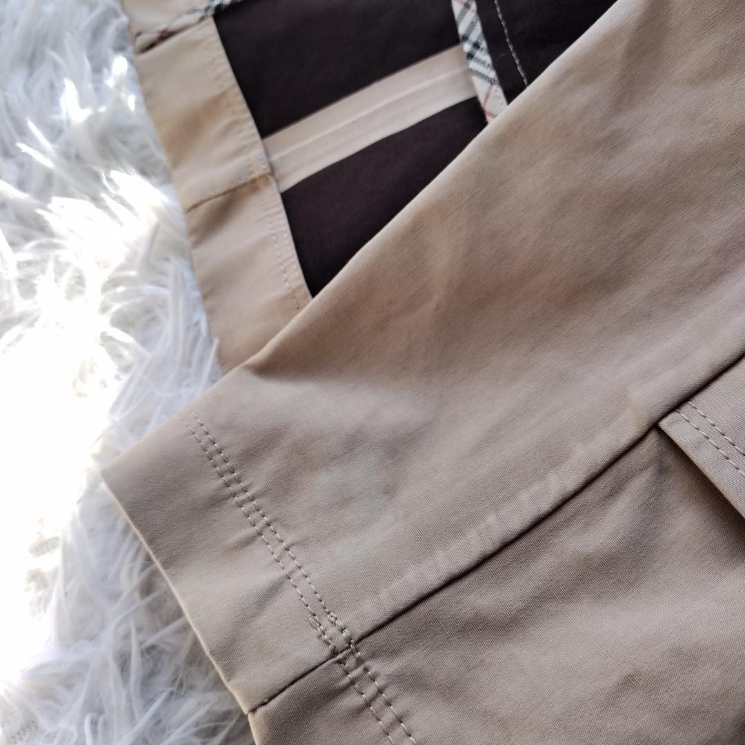 バーバリーブルーレーベル トレンチコート ベルト ハリ感 ノバチェック M ロゴ