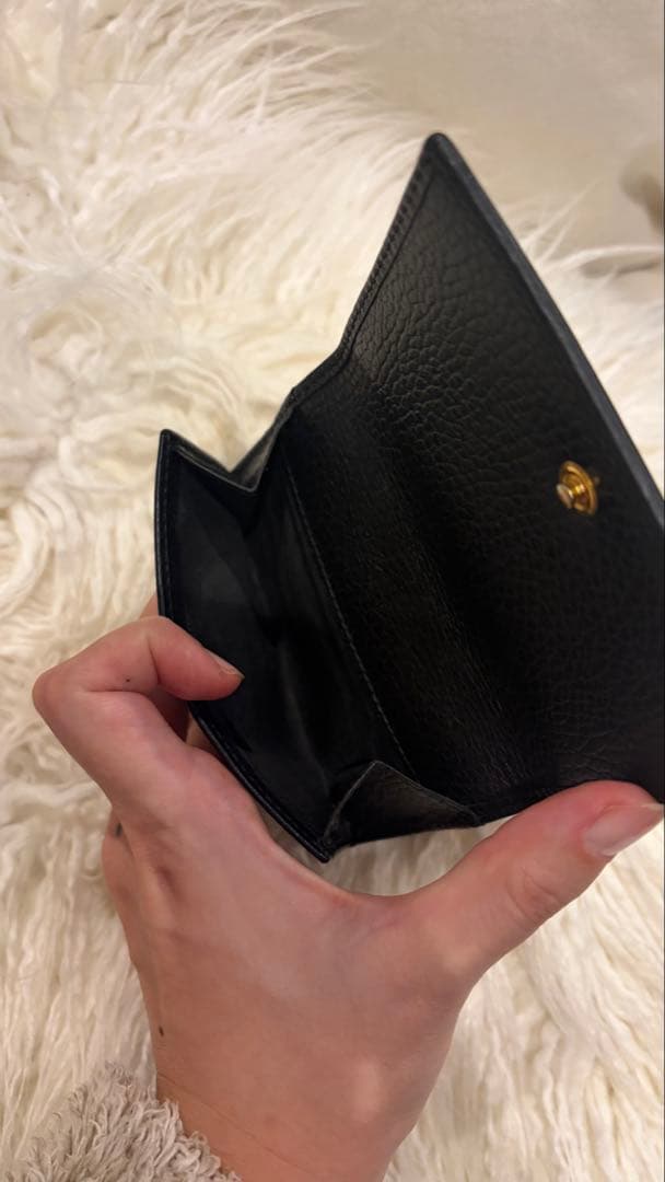 Gucci ブラックレザー 三つ折り財布