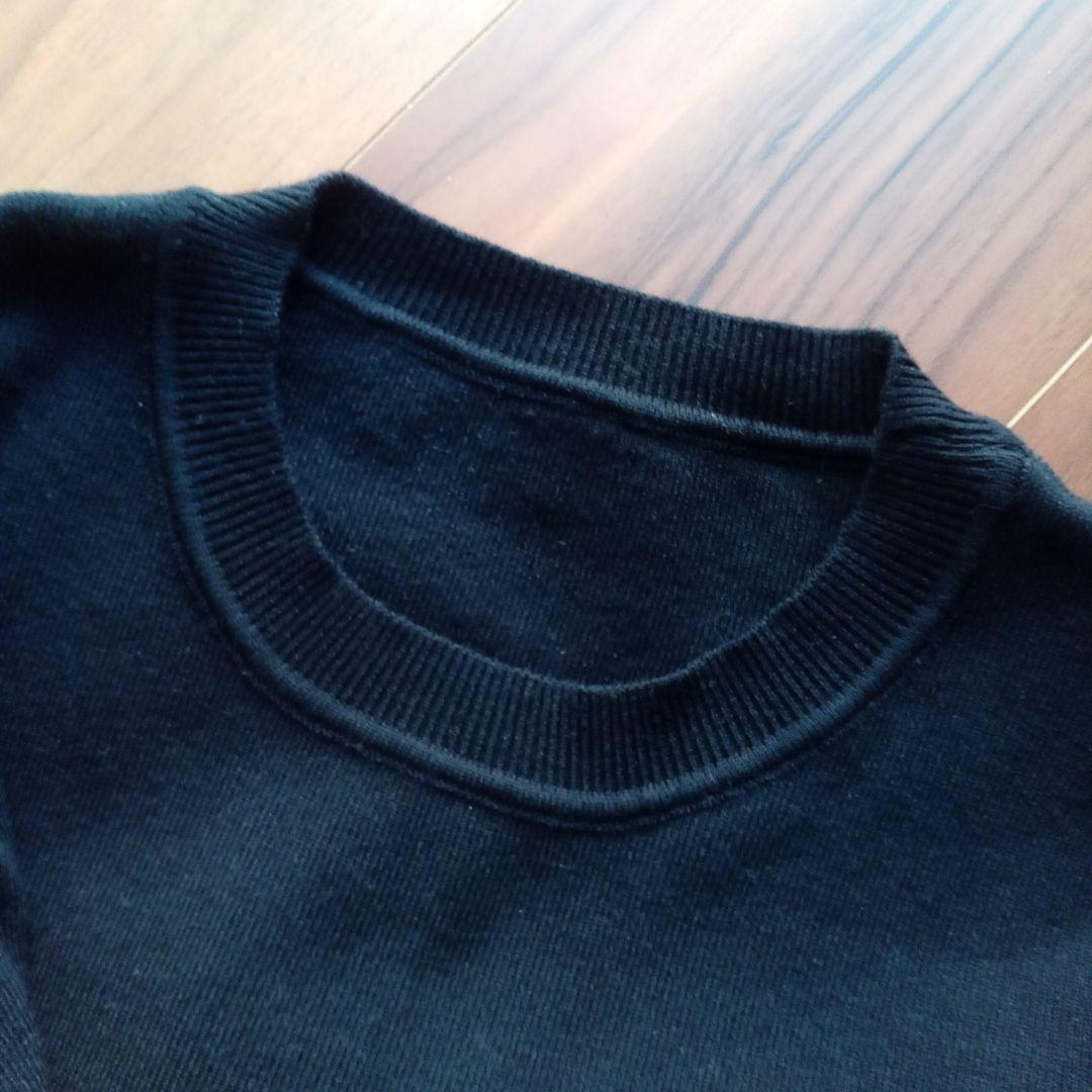 未使用　黒・ベージュ プリーツニットワンピース　M〜Lsize　銀座マギー