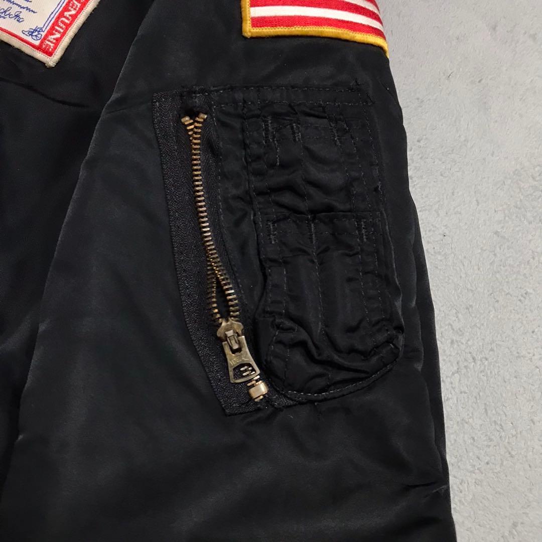 90s ALPHA ビンテージフライトジャケット　MA1 USA製 ブラック