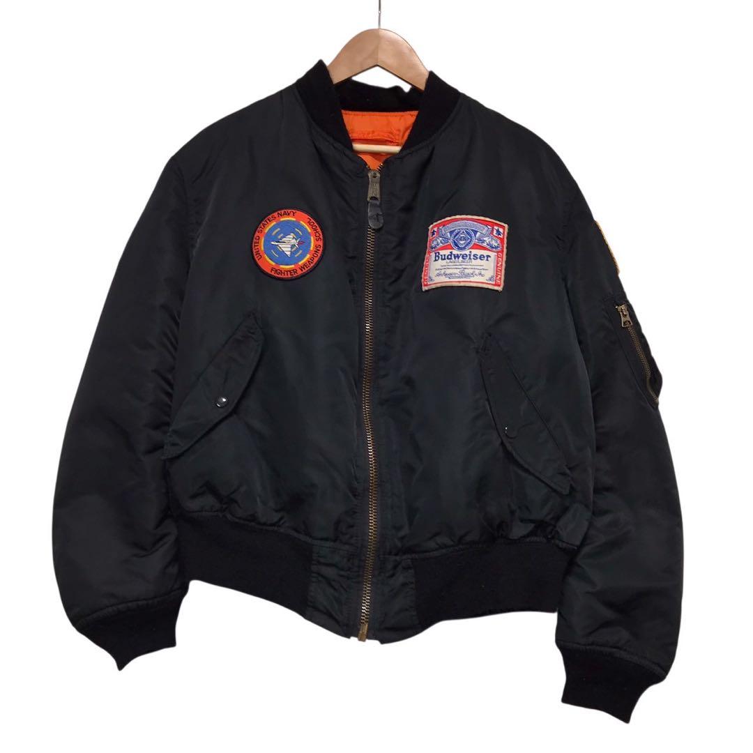 90s ALPHA ビンテージフライトジャケット　MA1 USA製 ブラック