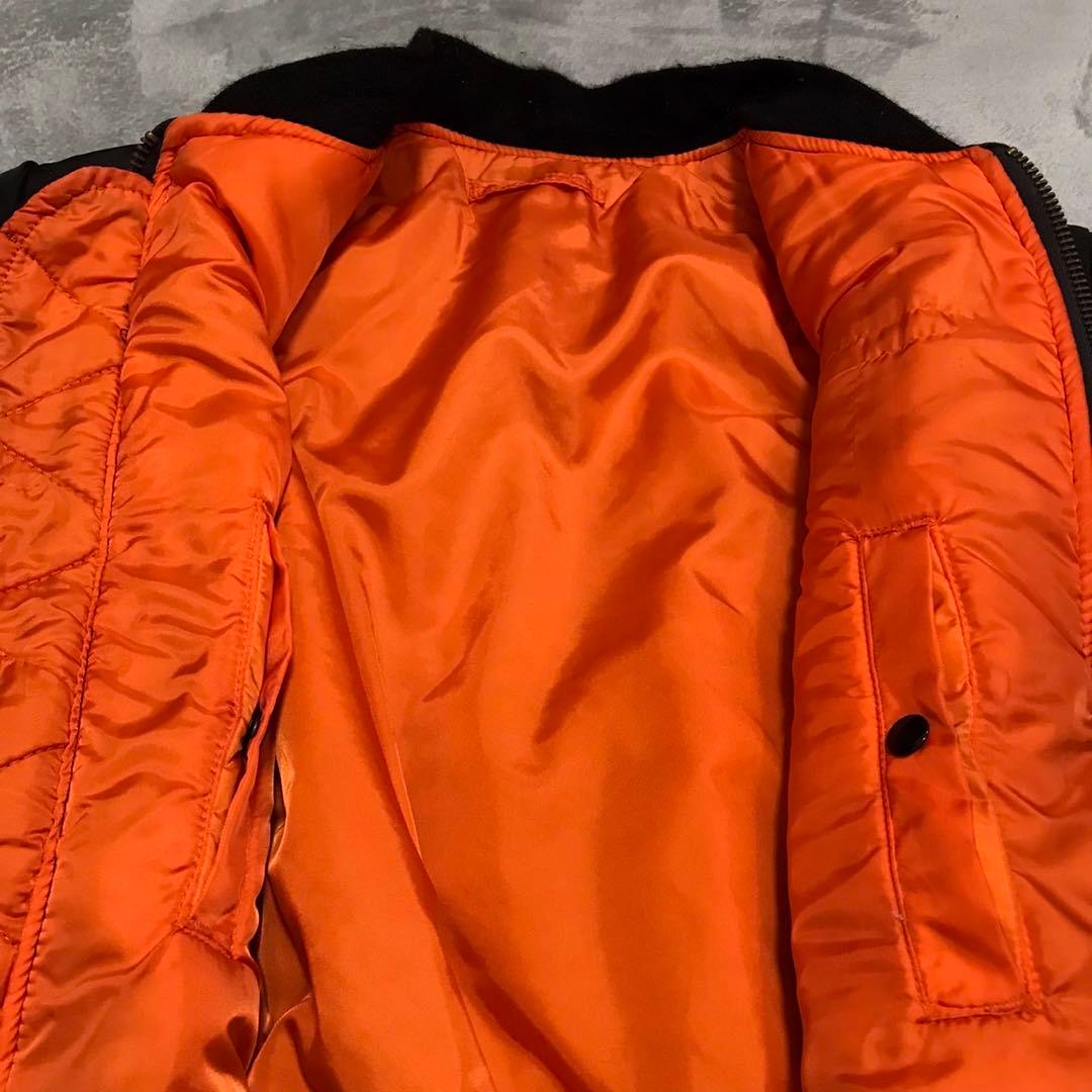 90s ALPHA ビンテージフライトジャケット　MA1 USA製 ブラック