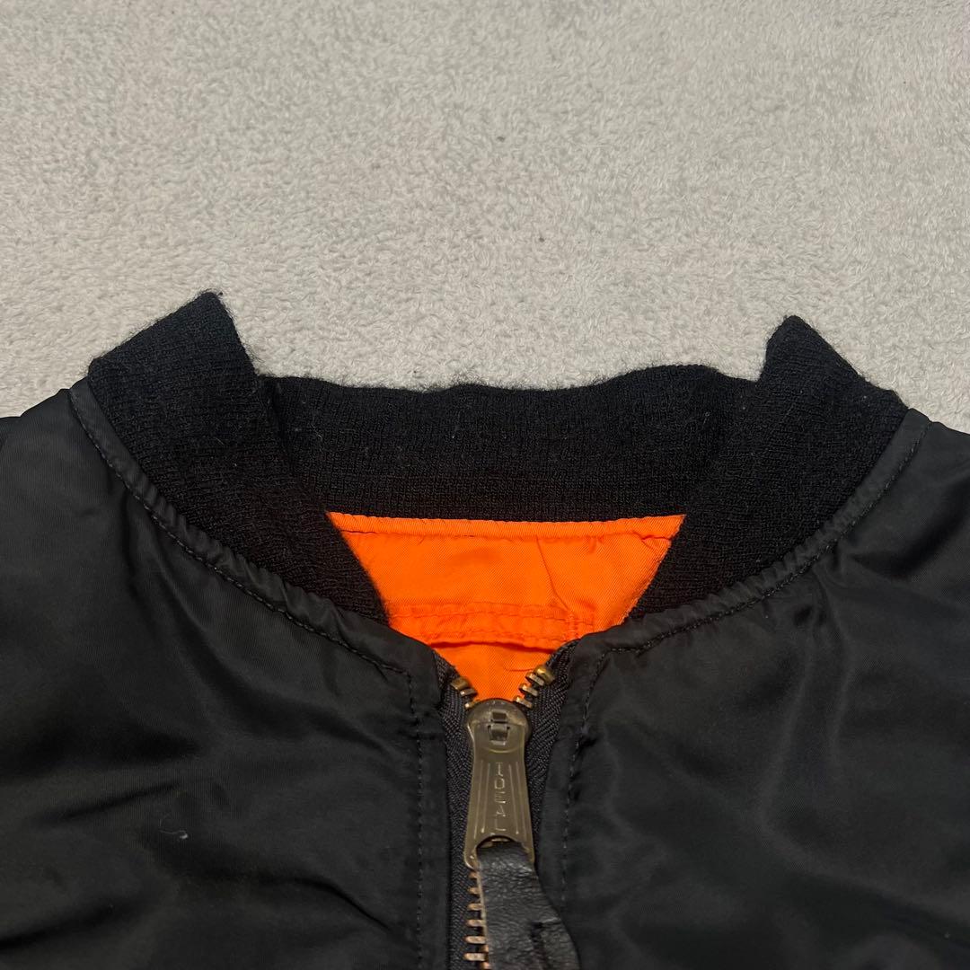 90s ALPHA ビンテージフライトジャケット　MA1 USA製 ブラック