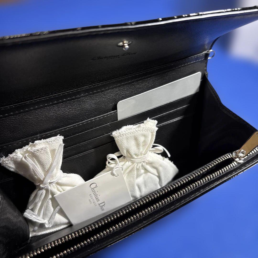 Dior ブラック エナメルレザー 長財布