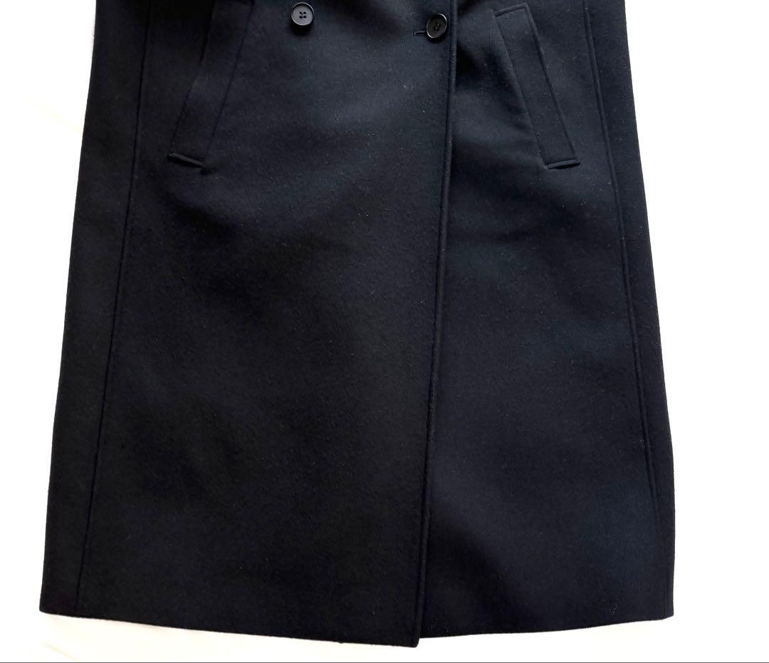 極美品☆セオリーリュクス　ダブルブレスト　ロングコート　チェスター　ウール　黒