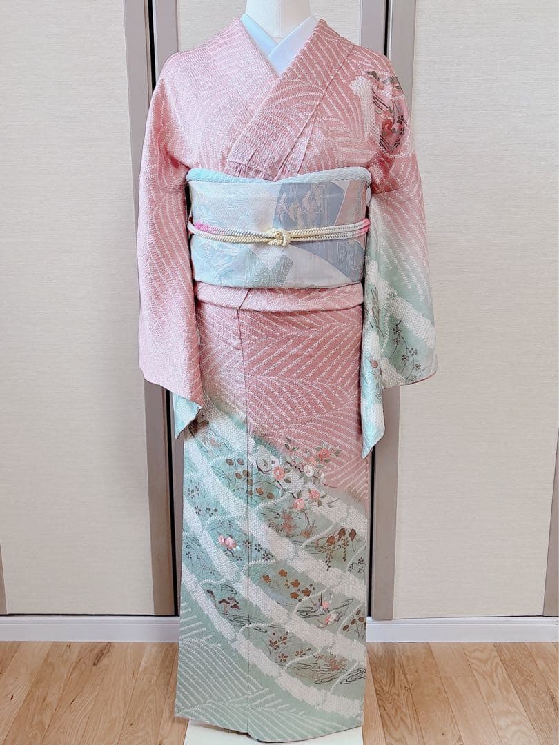 訪問着　フルセット　裄68 絞り　卒業式　入学式　礼装　袋帯 S M