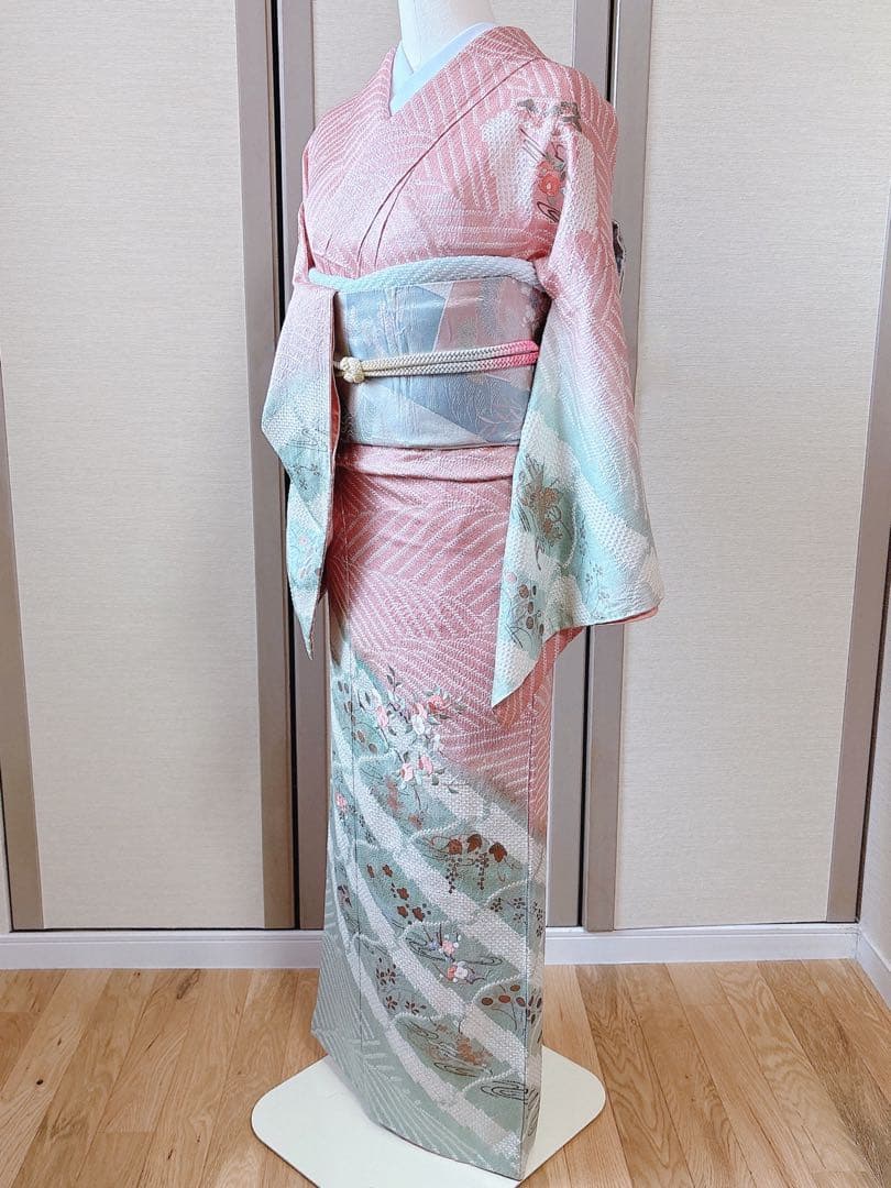 訪問着　フルセット　裄68 絞り　卒業式　入学式　礼装　袋帯 S M