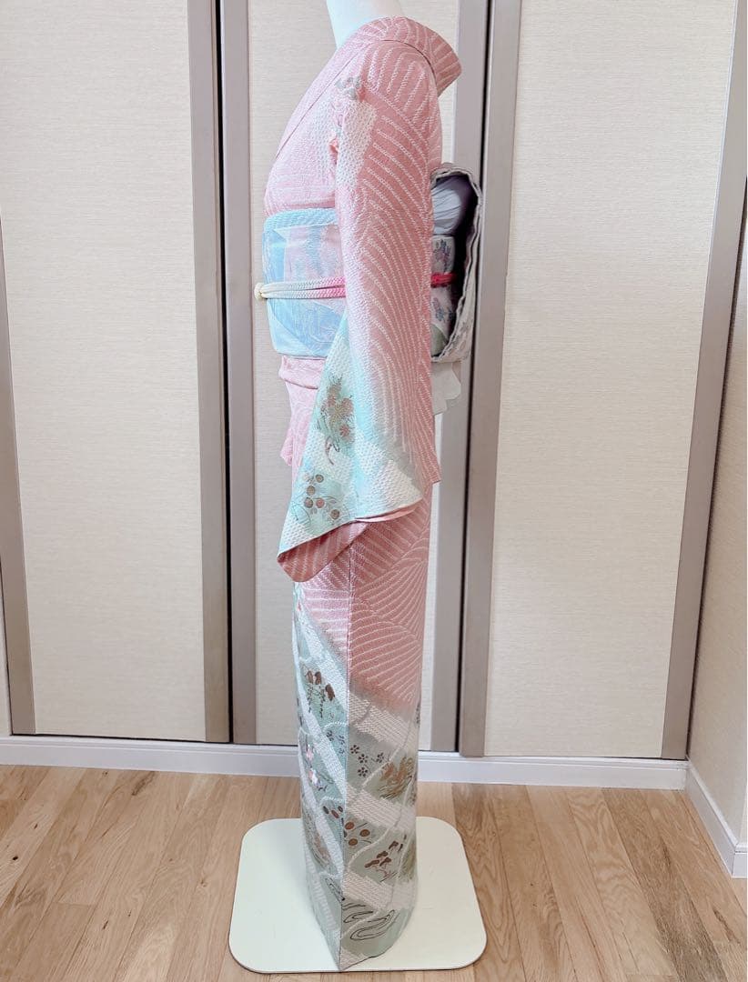 訪問着　フルセット　裄68 絞り　卒業式　入学式　礼装　袋帯 S M