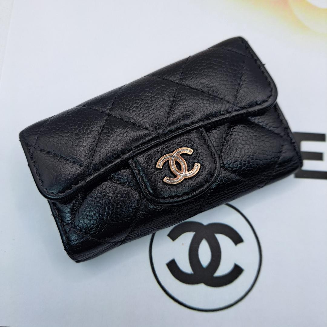 CHANEL 　マトラッセ　キーケース　ブラック　財布
