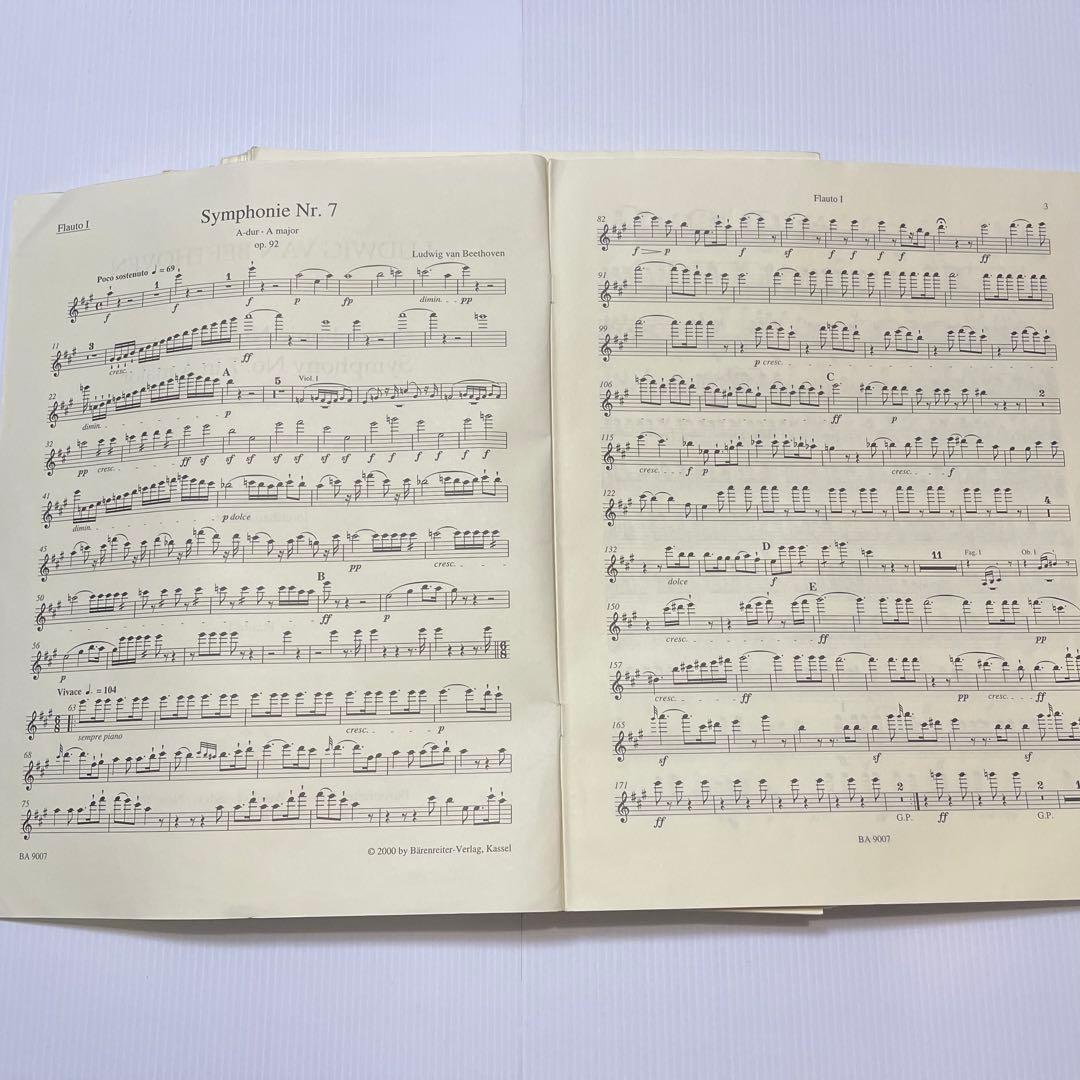 【オーケストラパート譜】ベートーヴェン:交響曲第7番　ベーレンライター版