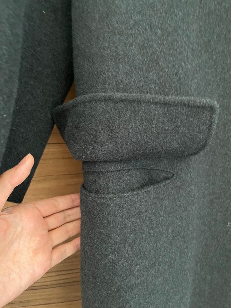 ソフィードール 34 カシミア混　ダークグレー チェスターコート 2ボタン