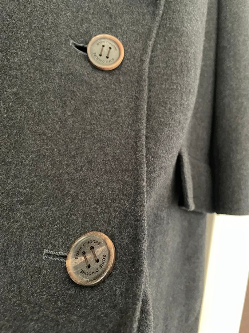 ソフィードール 34 カシミア混　ダークグレー チェスターコート 2ボタン
