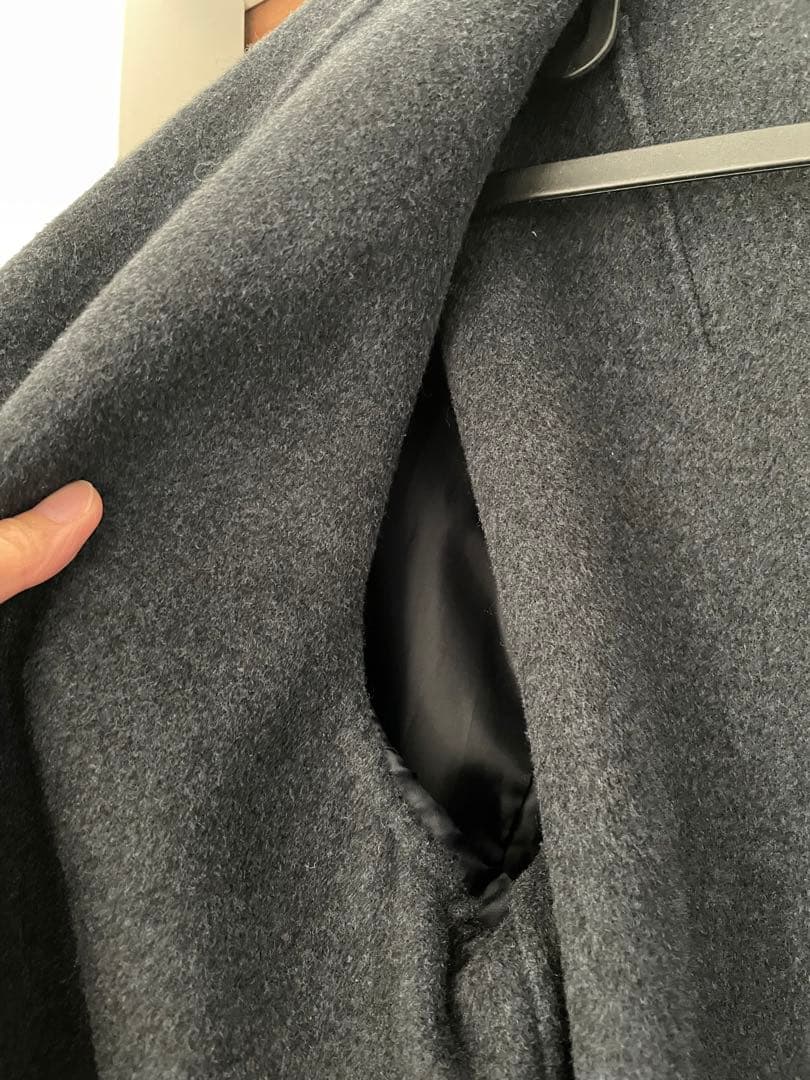 ソフィードール 34 カシミア混　ダークグレー チェスターコート 2ボタン