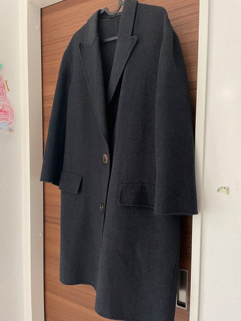 ソフィードール 34 カシミア混　ダークグレー チェスターコート 2ボタン