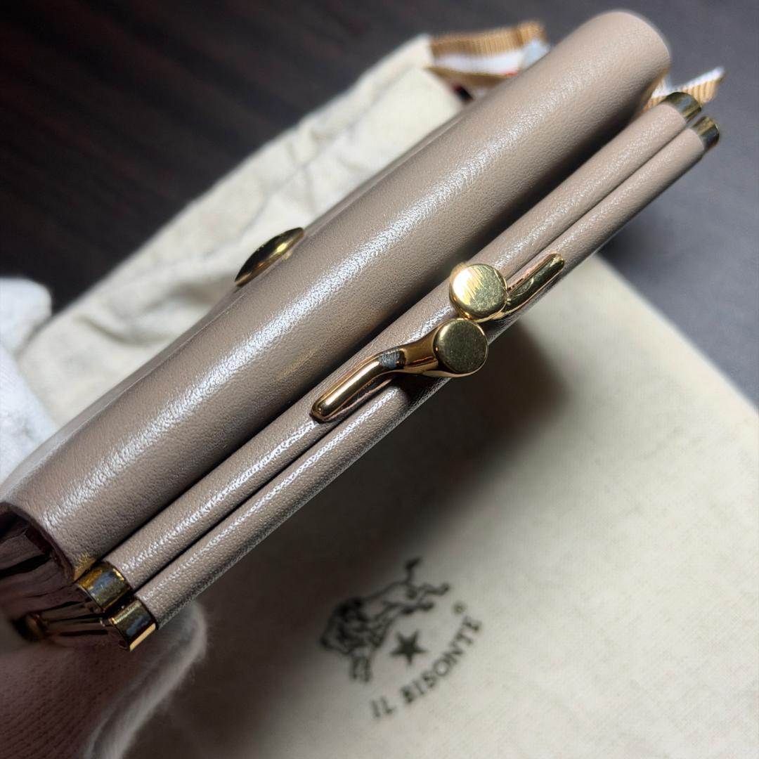 【新品未使用】イルビゾンテ 二つ折り がま口 財布 グレー