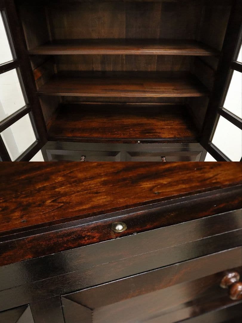 【松本民芸家具】高級ミズメザクラ【G-1型】食器棚・飾り棚・カップボード